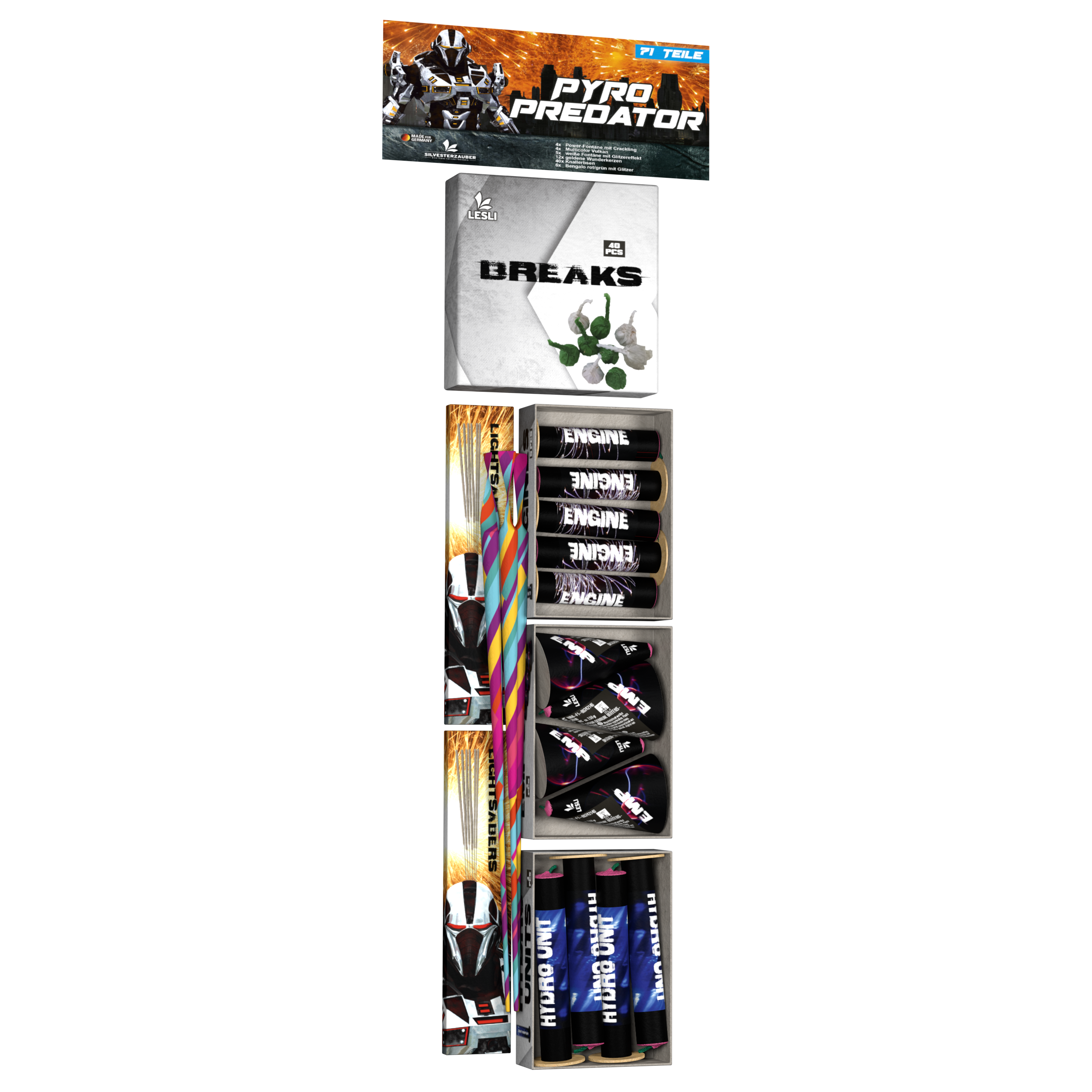 imagine-PYRO PREDATOR 71 piese per set